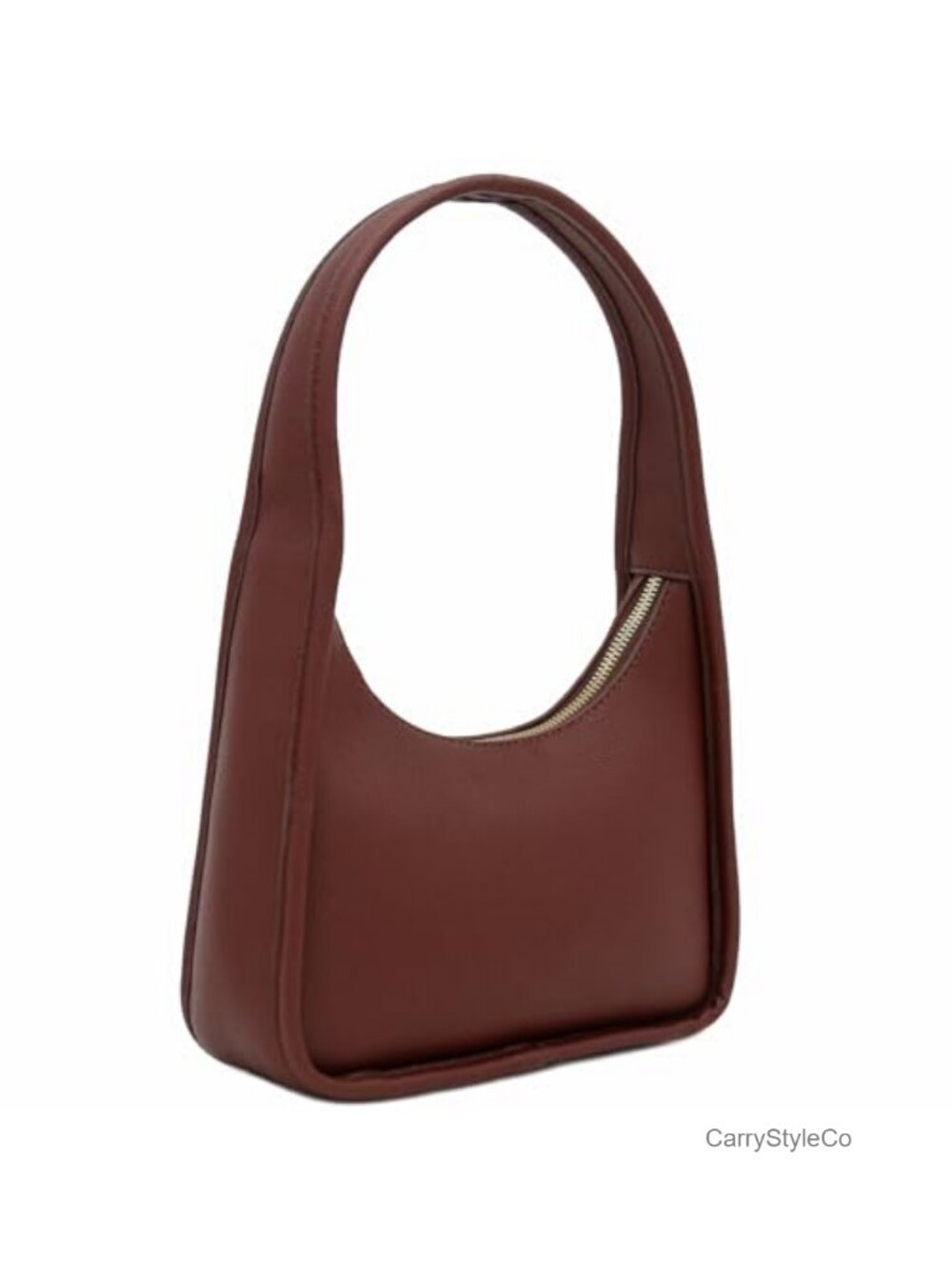 Small Minimalist Faux Leather Shoulder Bag with Top Handle